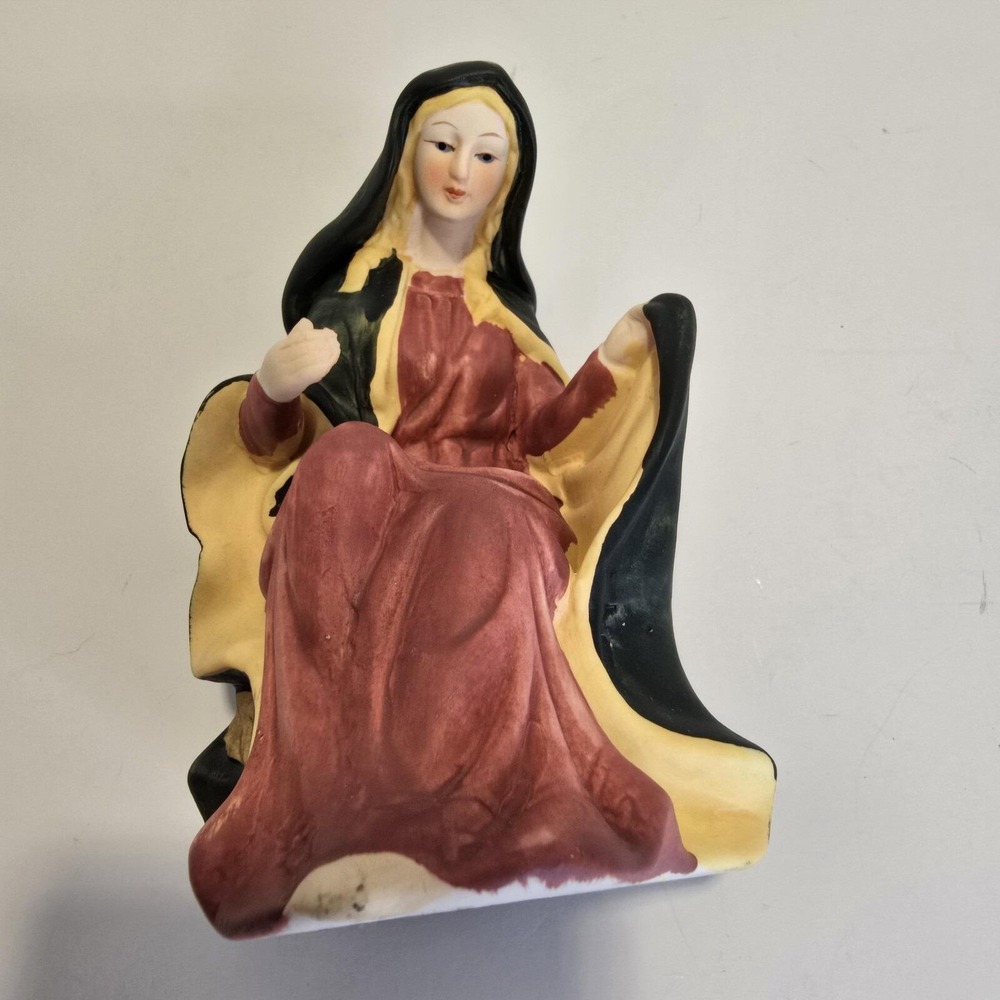 Nativity Set Porcelain Mother Mary Figure Vintage Christmas 5" Tall